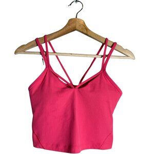 Lululemon Align Strappy Ribbed Tank Top Women's 2* Pink Padded Nulu Active Crop